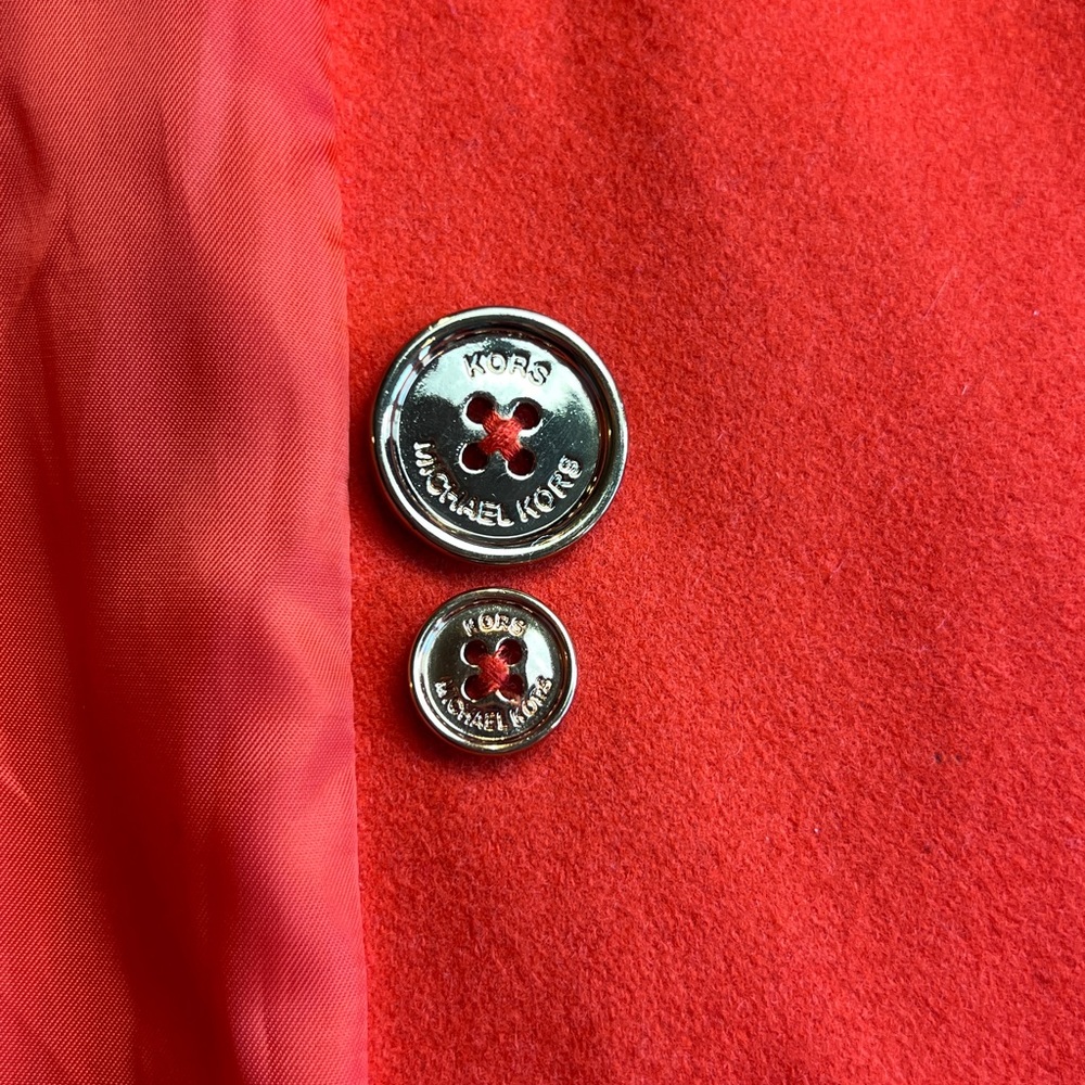 Michael Kors wool Double Breast Orange With Gold Buttons Peppy Peacoat SZ 10 - Picture 6 of 10